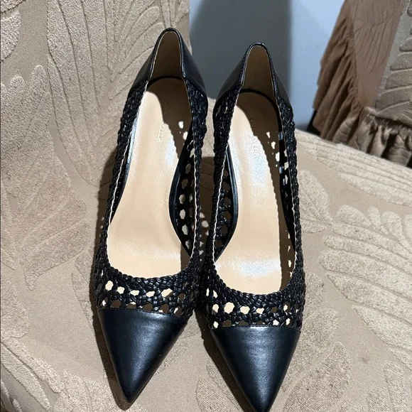 Ann Taylor Black Woven Heels - Picture 9 of 10